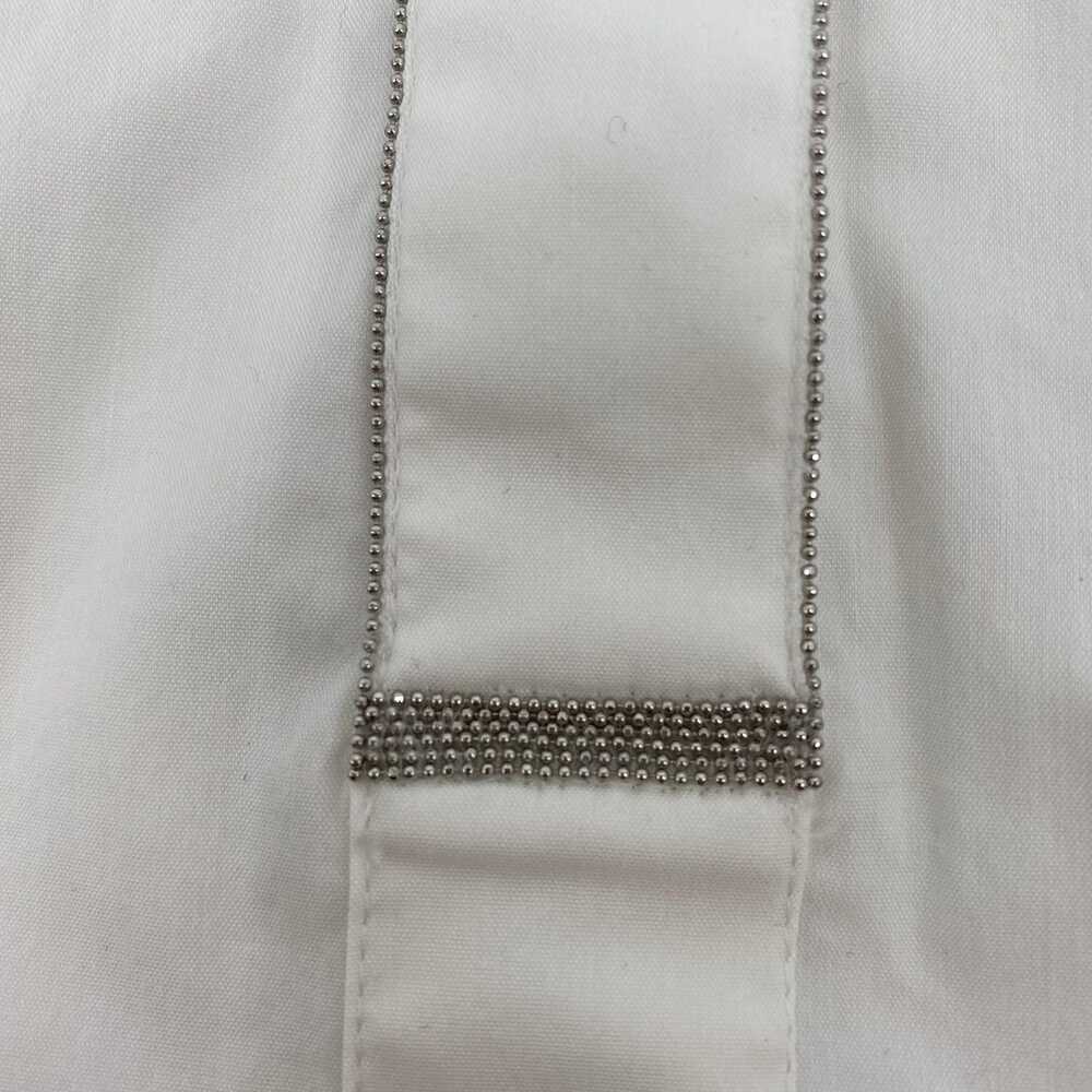 Lafayette 148 White Silver Classic Button-Up Blouse | Size S - Picture 8 of 8